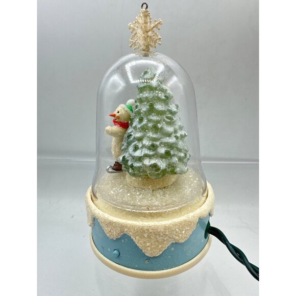 Hallmark Keepsake Snowman Skating A Cool Holiday Ornament Motion Sound Globe - Picture 6 of 12